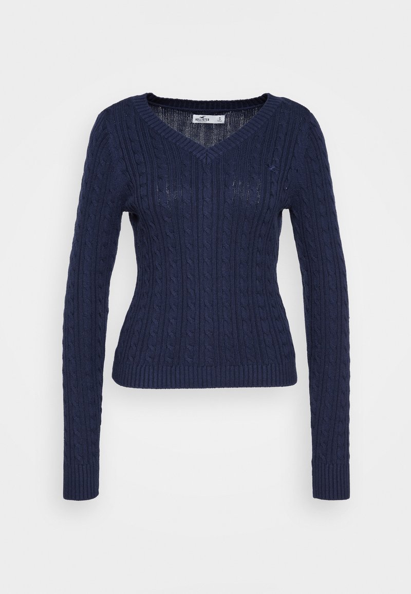 Hollister Co. ICON V NECK - Jumper - navy/dark blue - Zalando.co.uk