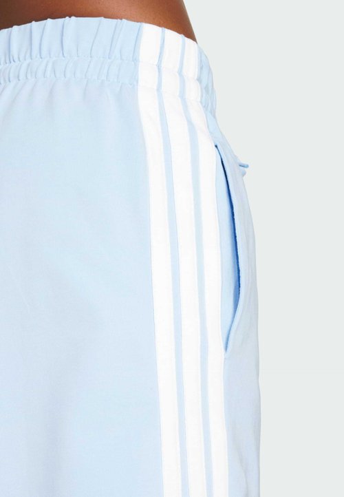 adidas Women's Essentials 3-Stripes Cotton Shorts Glow Blue/White — foto 4