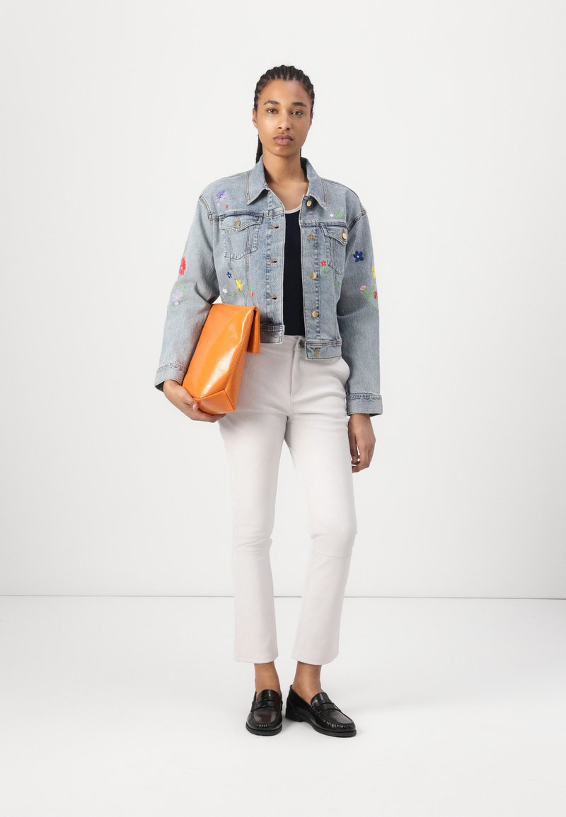 kate spade new york FLORAL EMBROIDERED JACKET - Denim jacket - indigo denim/blue  denim - Zalando.co.uk