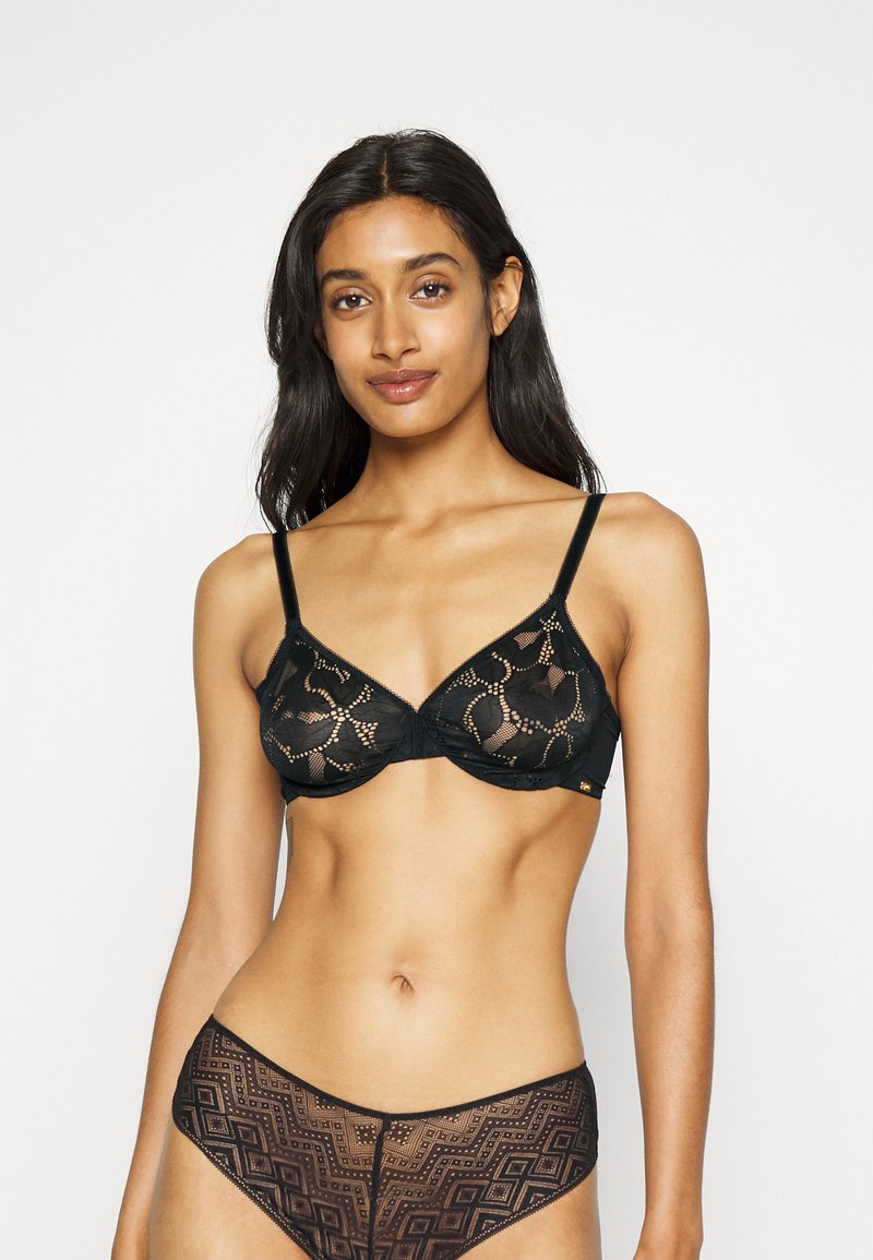 Gossard - GLOSSIES LOTUS BRA - Podprsenka s kosticemi - black, Zvětšit