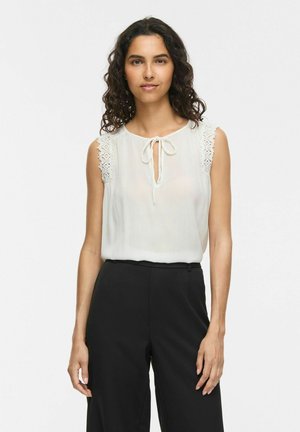 VILA, SLEEVELESS TOP VILINDY ROUND NECK - Blouse - snow white