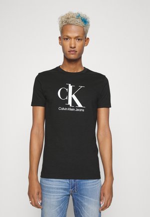 SPLICED CENTER CHEST TEE UNISEX - Print T-shirt - black