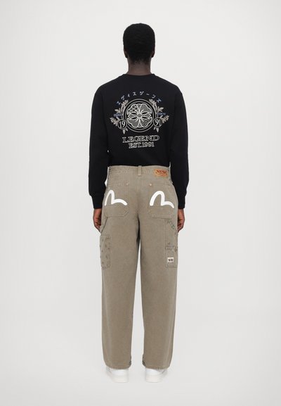 Evisu SEAGULL PRINT PANTS - Blugi loose fit - beige