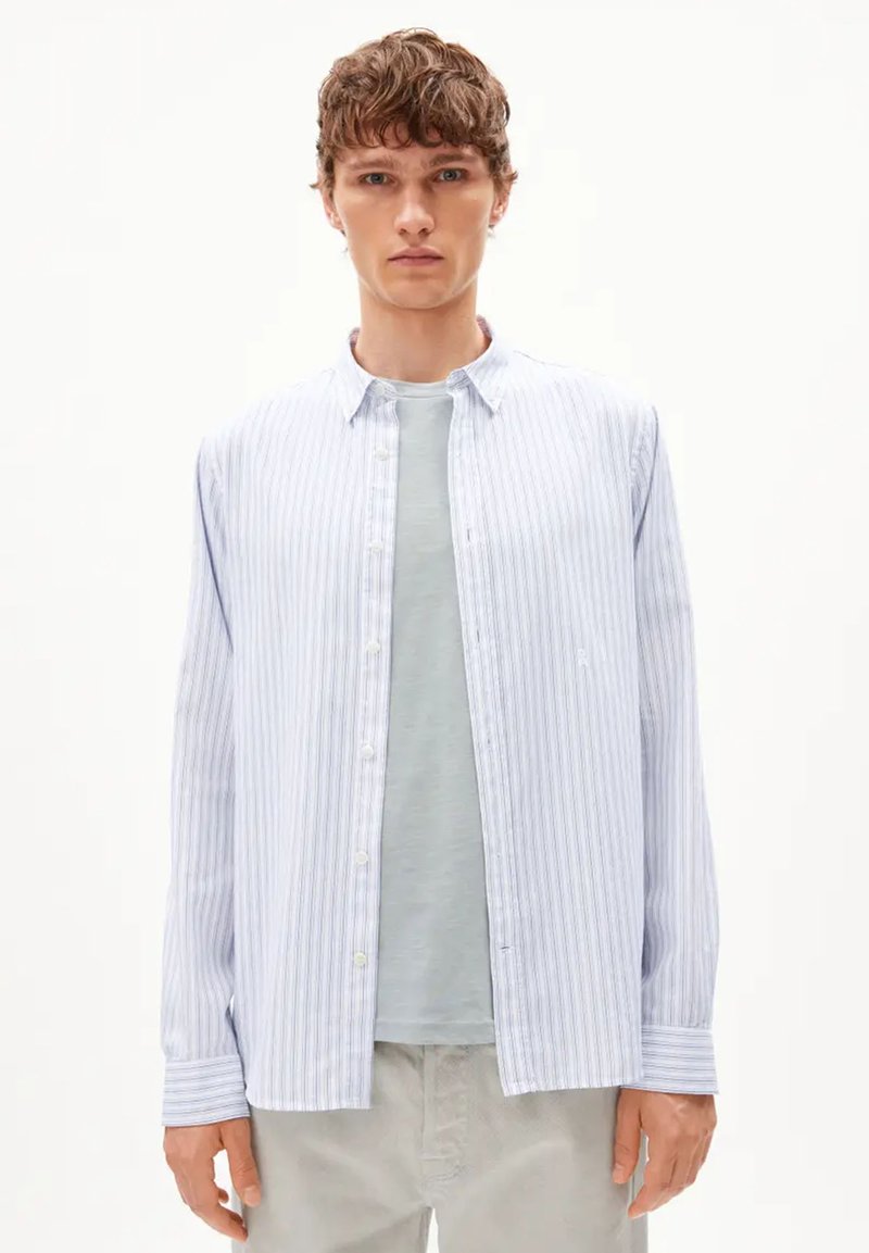 ARMEDANGELS QUAASA STRIPES - Hemd - white dynamo blue