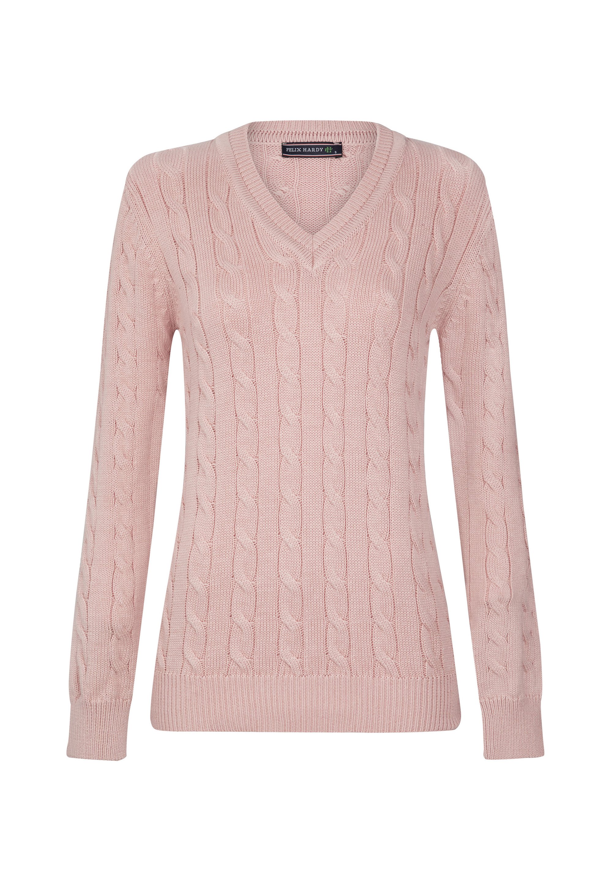 Cable Knit Sweater Pink V Neck Jumper Womens Polo Ralph Lauren