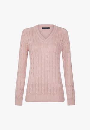 Felix Hardy CABLE V-NECK - Pullover - light pink
