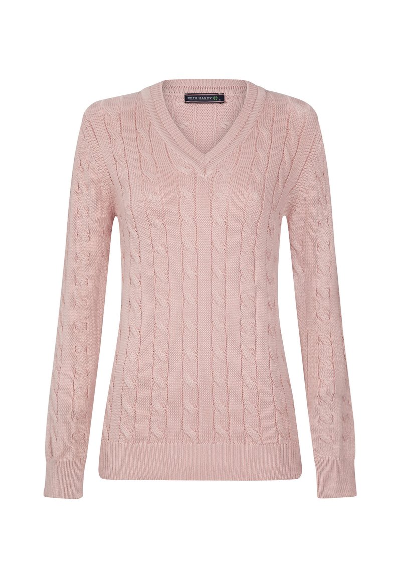 Felix Hardy CABLE V-NECK - Maglione - light pink