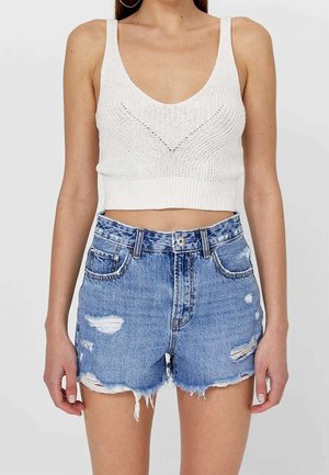 Stradivarius Denim shorts - dark blue