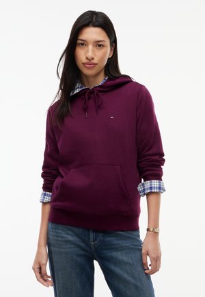 Tommy Jeans, BRUSHED FLEECE DRAWSTRING HOODY - Суитшърт с качулка - calypso berry