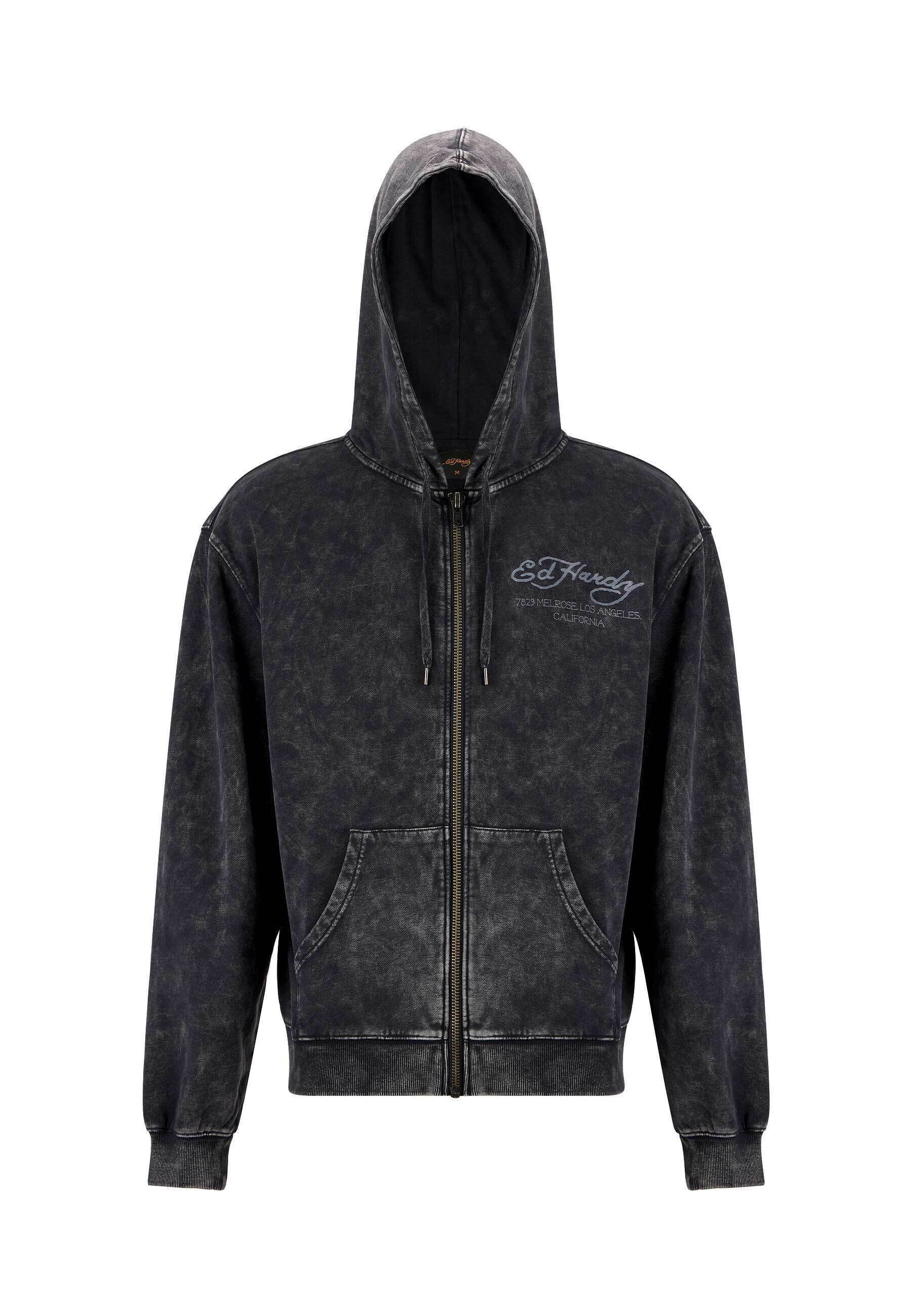 Ed Hardy MONO ACID FLAMING SKULL - Zip-up sweatshirt