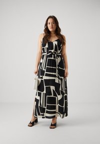 Vero Moda Curve VMCEASY SLIT VNECK DRESS - Maxi šaty - black