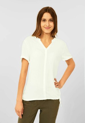 IM MATERIALMIX - Blouse - weiß
