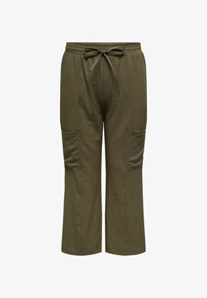 Alyvuogių spalvos, lengvi kelnes su elastine juosmens juosta ir raišteliu. Turi dvi dideles kišenes šoninėse pusėse.