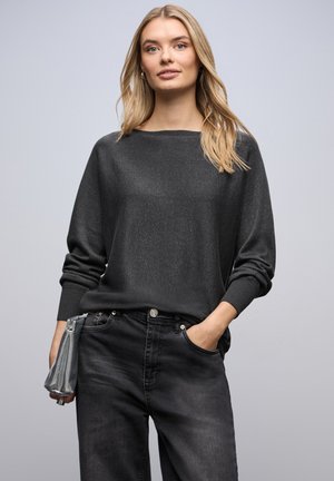 GLITZERNDER DOLMAN PULLOVER - Pullover - grau