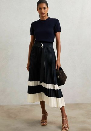 Falda acampanada - navy ivory