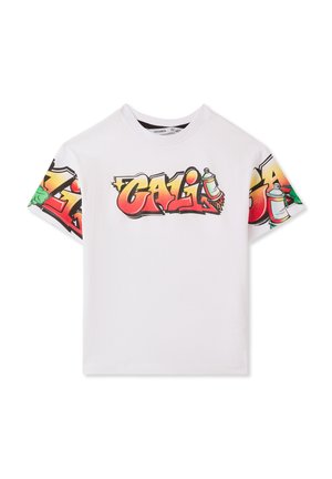 PIAZZATI - T-shirt con stampa - bianco ottico