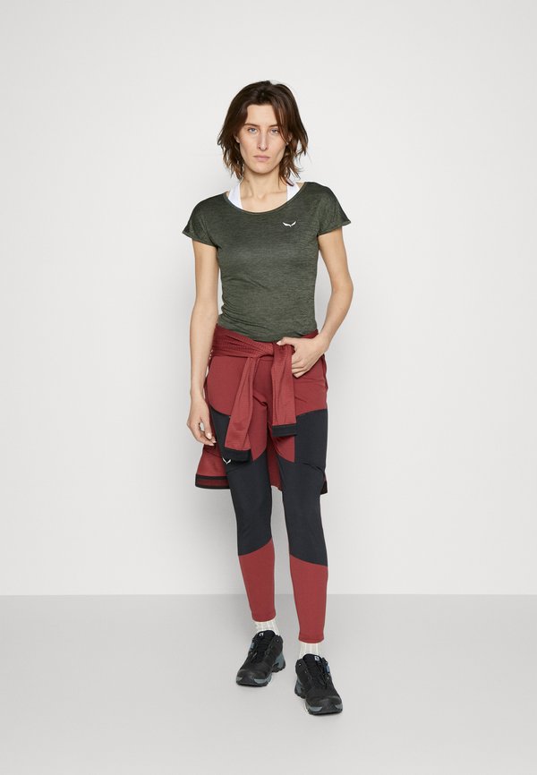 PUEZ DRY TEE - Sports T-shirt - dark olive melange2