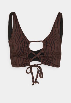 We Are We Wear ECO KLARA RIB LACE - Πάνω μέρος μπικίνι - brown zebra
