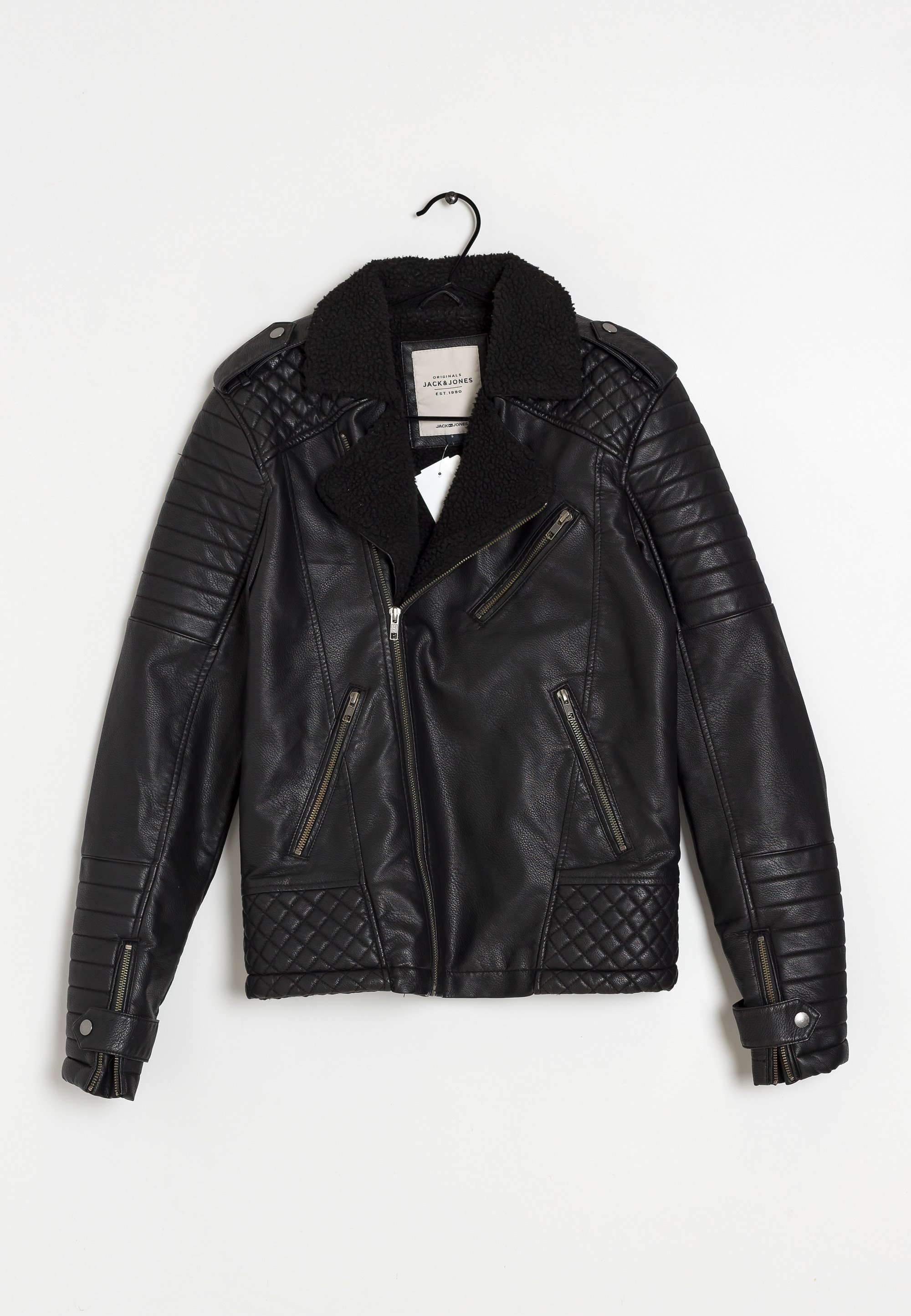 JACK & JONES Giacca In Pelle Corta Uomo - Classico Stile Danese