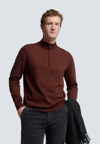 NO EXCESS HALF ZIP  COLOURED MELANGE - Trui - orange red