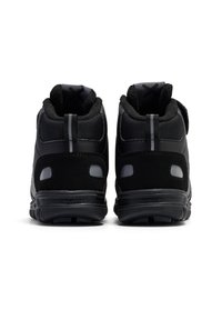 Schwarze High-Top-Sneaker aus einer Kombination aus glattem Synthetik- und Nubukmaterial. Mit gepolsterter Knöchelschutz, hinterer Zuglasche und Logo-Akzenten.