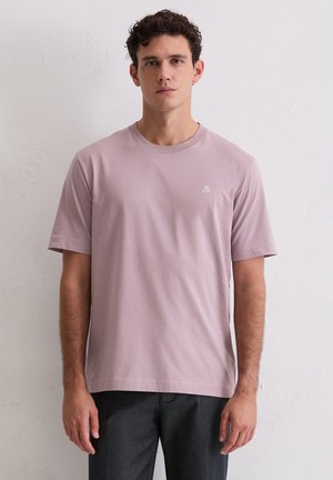 SHORT SLEEVE LOGO PRINT CREWNECK - Βασικό μπλουζάκι - violet mauve