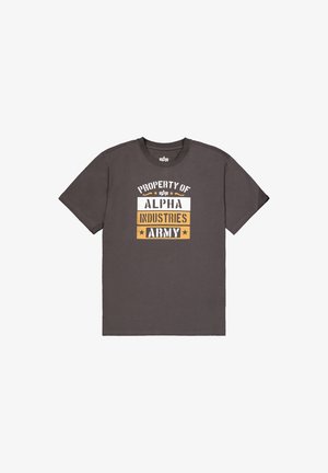 Alpha Industries, ALPHA INDUSTRIES MEN - T-SHIRTS ARMY PROPERTY T-SHIRT - T-Shirt print - vintage grey