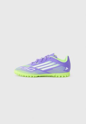 F50 CLUB UNISEX - Scarpe da calcio per erba sintetica - purple rush/white/lucid lemon