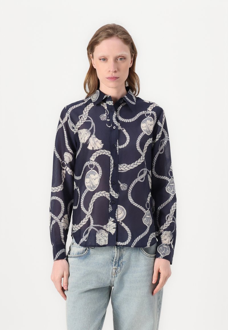 GANT SAILING PRINT SHIRT - Košilová halenka - evening blue