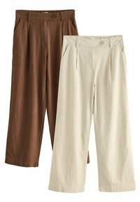 Next REGULAR FIT - WIDE LEG RICH 2 PACK . - Püksid - brown cream
