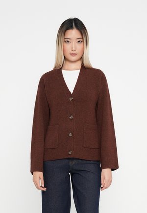 VIELLIE V NECK  - Neuletakki - chocolate fondant