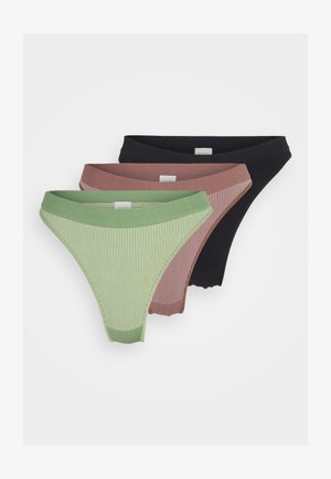 SEAMLESS HIGH CUT BRASILIANO 3 PACK - Pants - reef leaf asparagus/black/soft mauve hot cocoa