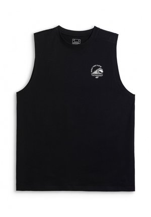 4F, 4F KOSZULKA BEZ RĘKAWÓW RELAXED Z NADRUKIEM MĘSKA - Top - deep black