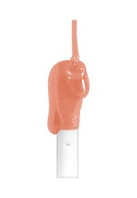 Gloss peach con finitura lucida. L'applicatore è bianco e la texture è liscia con un leggero luccichio.