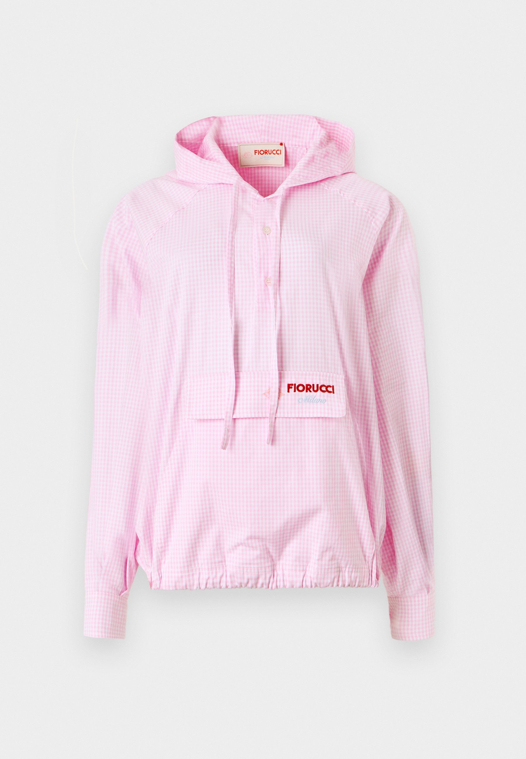 売れ筋商品|||フィオルッチ シャツ レディース トップス GINGHAM LOGO HOODIE SHIRT - Blouse - baby pink Fiorucci GINGHAM LOGO HOODIE SHIRT - Blouse - baby pink/pink