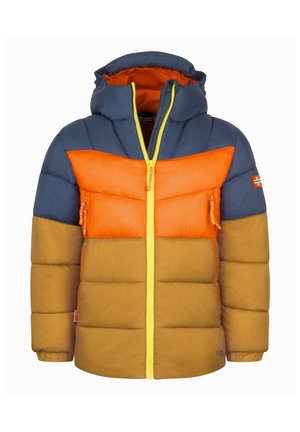TROLLKIDS, KIDS KIRKENES JACKET  UNISEX - Winter jacket - bronze/mystic blue/flame orange