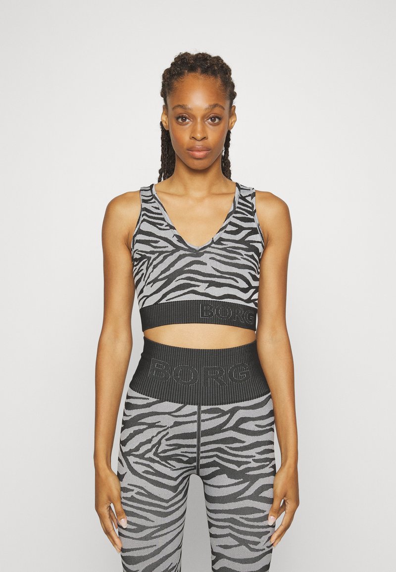 Björn Borg SEAMLESS LIGHT CROP - Top - zebra