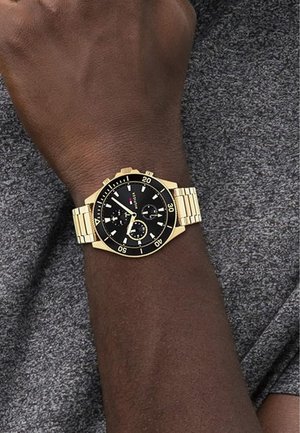 Chronograph watch - gold coloured black
