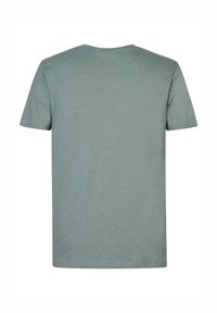 Short-sleeve t-shirt in soft, light green cotton. Crew neck design with a smooth texture and no visible patterns or accents.