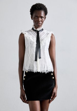 RHEBA MOCK RUFFLE BLOUSE BOW - Top - off white