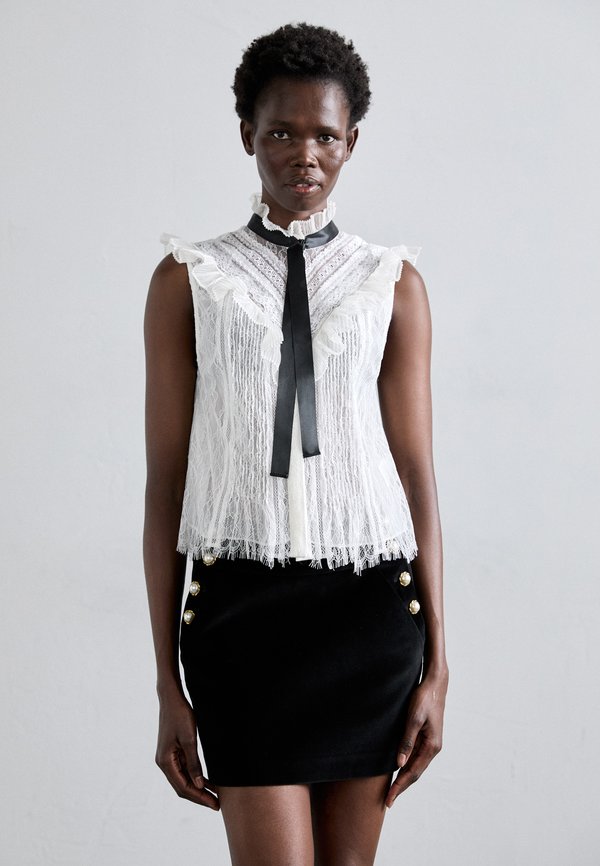 RHEBA MOCK RUFFLE BLOUSE BOW - Top