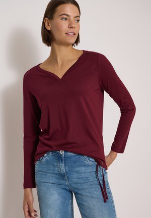 Cecil, SHIRT MIT SPLIT NECK IM TUNIKA-LOOK - T-shirt à manches longues - red wine