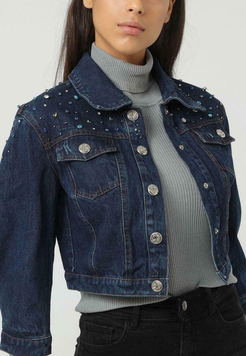 Fiorella Rubino CON CRISTALLI IN DEGRADÉ - Vaqueros slim fit - blu/azul -  Zalando.es