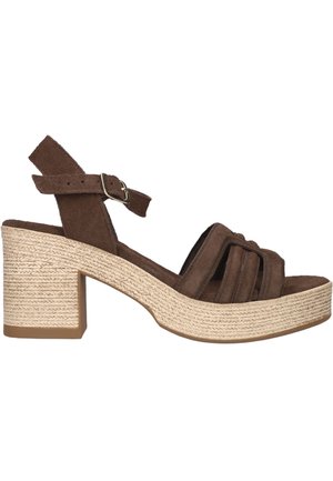 Notre-V, NOTRE-V DAMES SANDALEN MET HAK NV-1050. - Sandalen met plateauzool - serraje vulcano