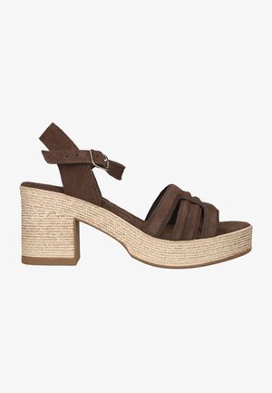 Notre-V, NOTRE-V DAMES SANDALEN MET HAK NV-1050. - Sandalen met plateauzool - serraje vulcano