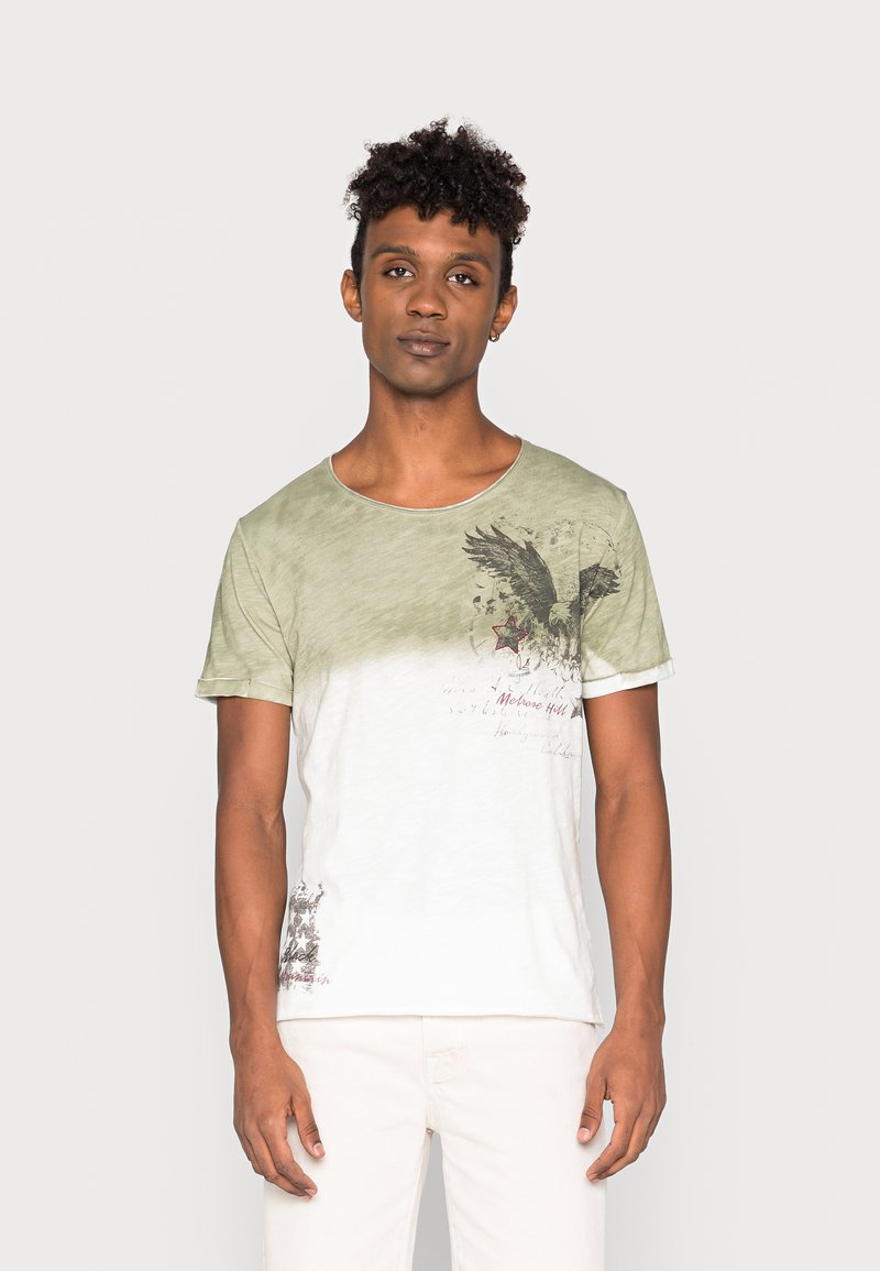 Key Largo MELROSE HILL ROUND Tshirt imprimé khaki/kaki ZALANDO.FR