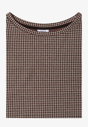 Cecil, 3/4-SLEEVE SHIRT IN A HOUNDSTOOTH-STYLE PRINT - Blouse - raw chocolate brown