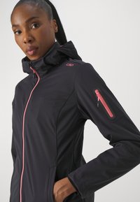 CMP WOMAN JACKET ZIP HOOD - Softshell jakker - antracite/orchidea