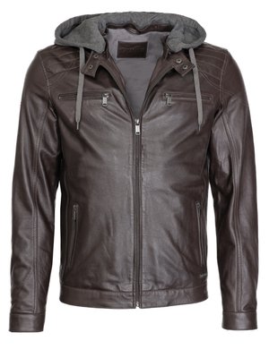 Leren jas - dark brown