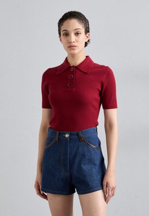 sandro CARDIGAN LOOK CHEMISE MIXE - Poloskjorter - cerise